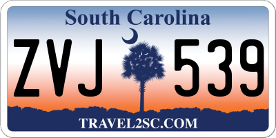 SC license plate ZVJ539
