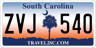 SC license plate ZVJ540