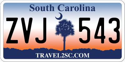 SC license plate ZVJ543