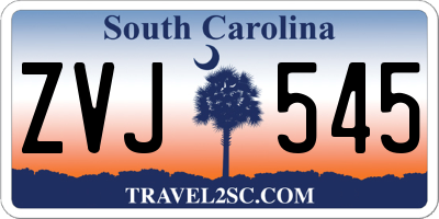 SC license plate ZVJ545