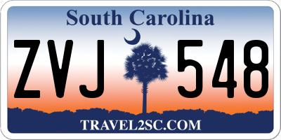 SC license plate ZVJ548