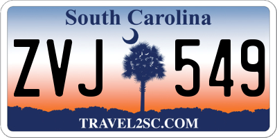 SC license plate ZVJ549