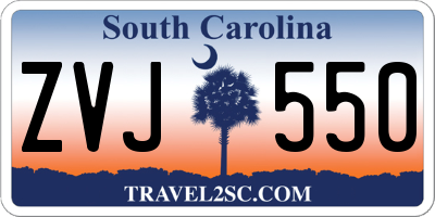 SC license plate ZVJ550