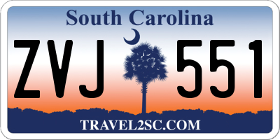 SC license plate ZVJ551