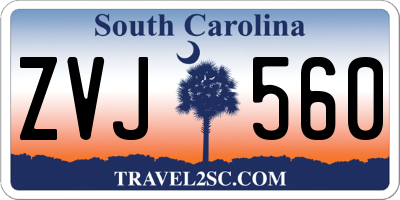 SC license plate ZVJ560