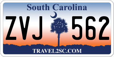 SC license plate ZVJ562