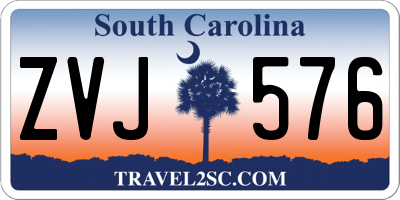 SC license plate ZVJ576