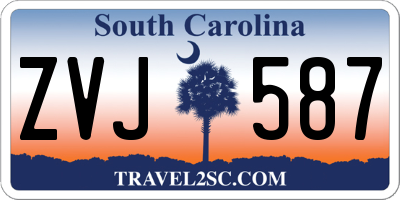 SC license plate ZVJ587