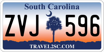 SC license plate ZVJ596
