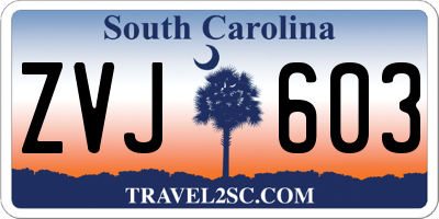 SC license plate ZVJ603