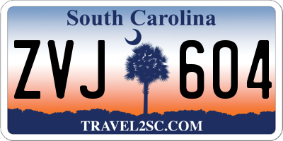 SC license plate ZVJ604