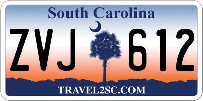 SC license plate ZVJ612
