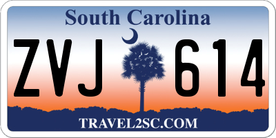 SC license plate ZVJ614
