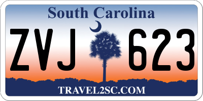 SC license plate ZVJ623