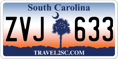 SC license plate ZVJ633