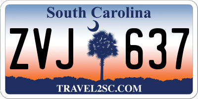 SC license plate ZVJ637