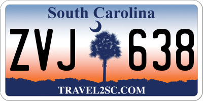 SC license plate ZVJ638