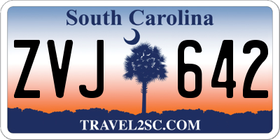 SC license plate ZVJ642
