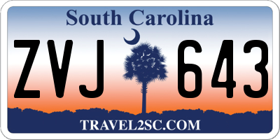 SC license plate ZVJ643