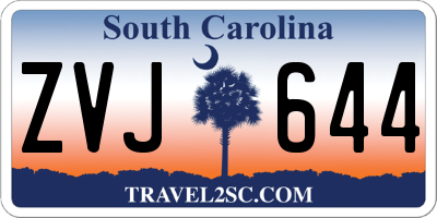 SC license plate ZVJ644