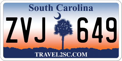 SC license plate ZVJ649