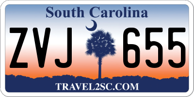 SC license plate ZVJ655