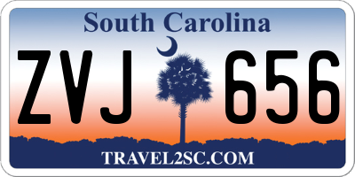 SC license plate ZVJ656
