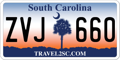 SC license plate ZVJ660
