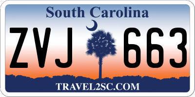SC license plate ZVJ663