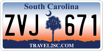 SC license plate ZVJ671