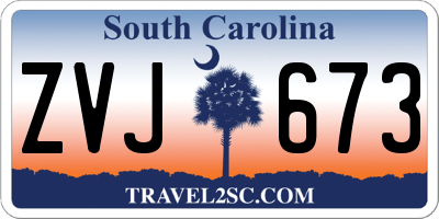 SC license plate ZVJ673