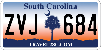 SC license plate ZVJ684