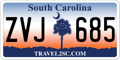 SC license plate ZVJ685