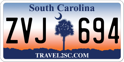 SC license plate ZVJ694