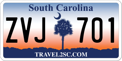 SC license plate ZVJ701