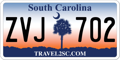 SC license plate ZVJ702
