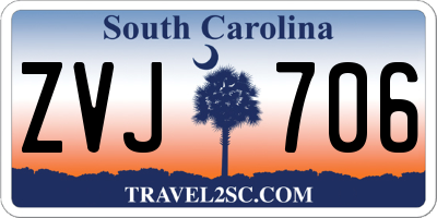 SC license plate ZVJ706