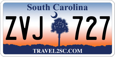 SC license plate ZVJ727
