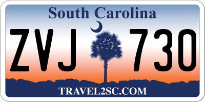 SC license plate ZVJ730