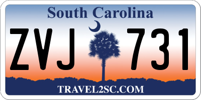 SC license plate ZVJ731