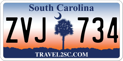 SC license plate ZVJ734