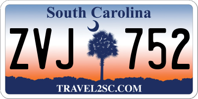 SC license plate ZVJ752