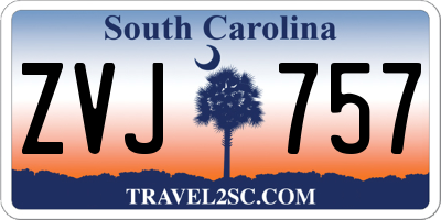 SC license plate ZVJ757
