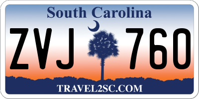 SC license plate ZVJ760
