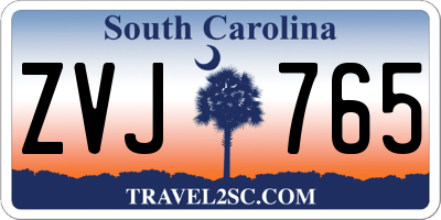 SC license plate ZVJ765