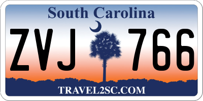 SC license plate ZVJ766