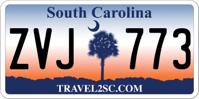 SC license plate ZVJ773