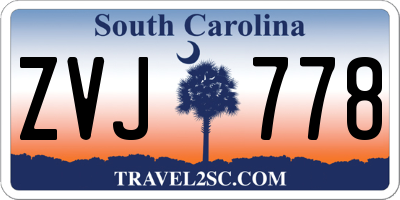 SC license plate ZVJ778