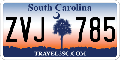 SC license plate ZVJ785