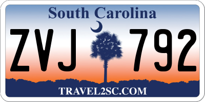 SC license plate ZVJ792